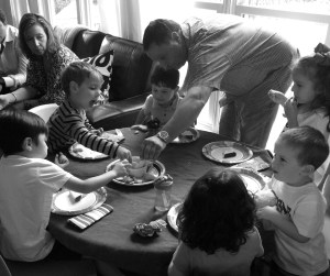 The kids' table at my friend Rosie's house
